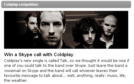 skype coldplay